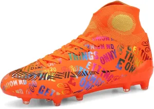 Soccer Cleats Boys,Professional High-Top Fg/Ag Football Cleats Men,Breathable Comfortable Indoor Soccer Shoes Mens,Lightweight Non-Slip,for Training