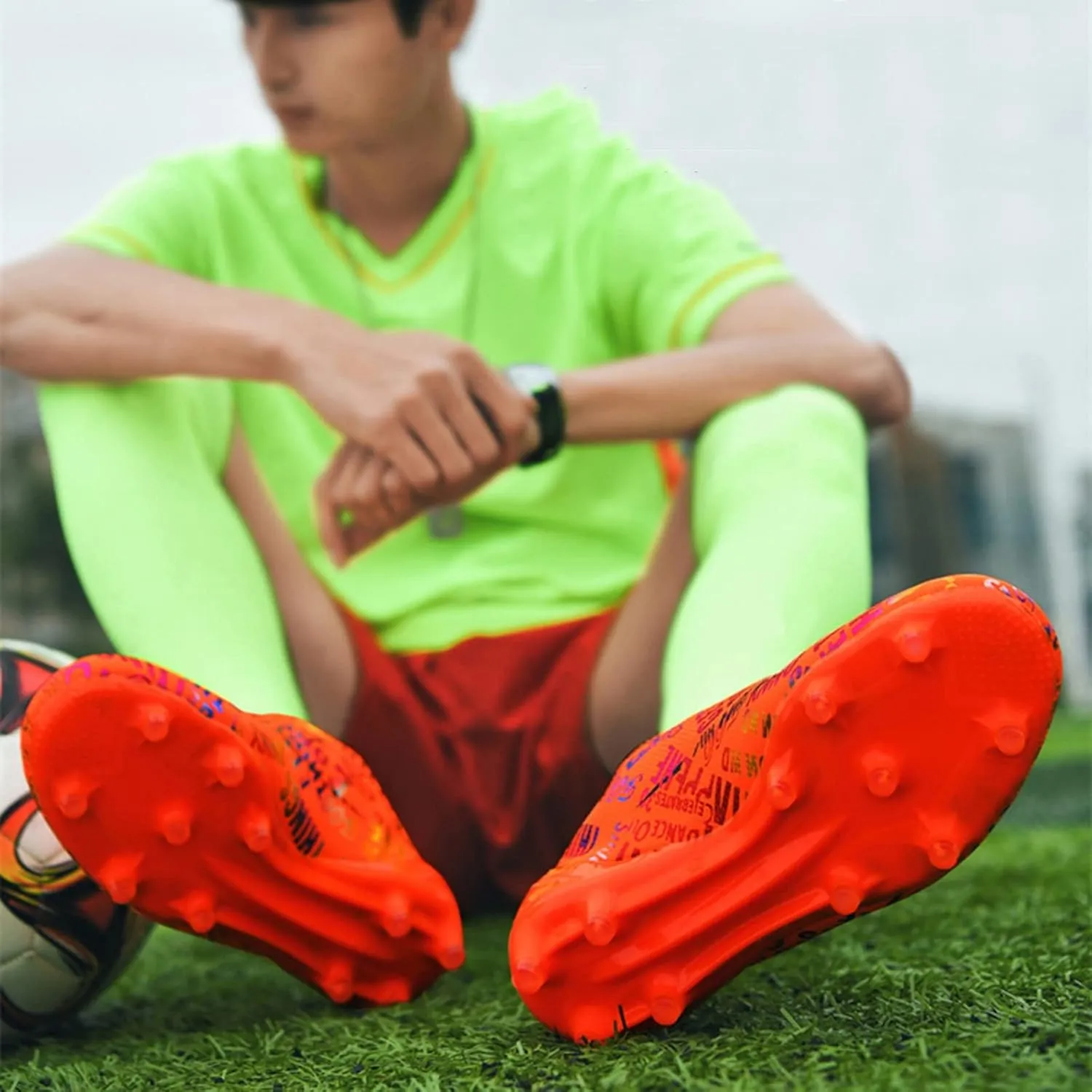 Soccer Cleats Boys,Professional High-Top Fg/Ag Football Cleats Men,Breathable Comfortable Indoor Soccer Shoes Mens,Lightweight Non-Slip,for Training