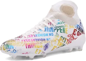 Soccer Cleats Boys,Professional High-Top Fg/Ag Football Cleats Men,Breathable Comfortable Indoor Soccer Shoes Mens,Lightweight Non-Slip,for Training