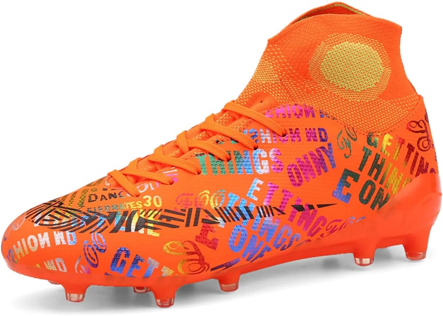 Soccer Cleats Boys,Professional High-Top Fg/Ag Football Cleats Men,Breathable Comfortable Indoor Soccer Shoes Mens,Lightweight Non-Slip,for Training