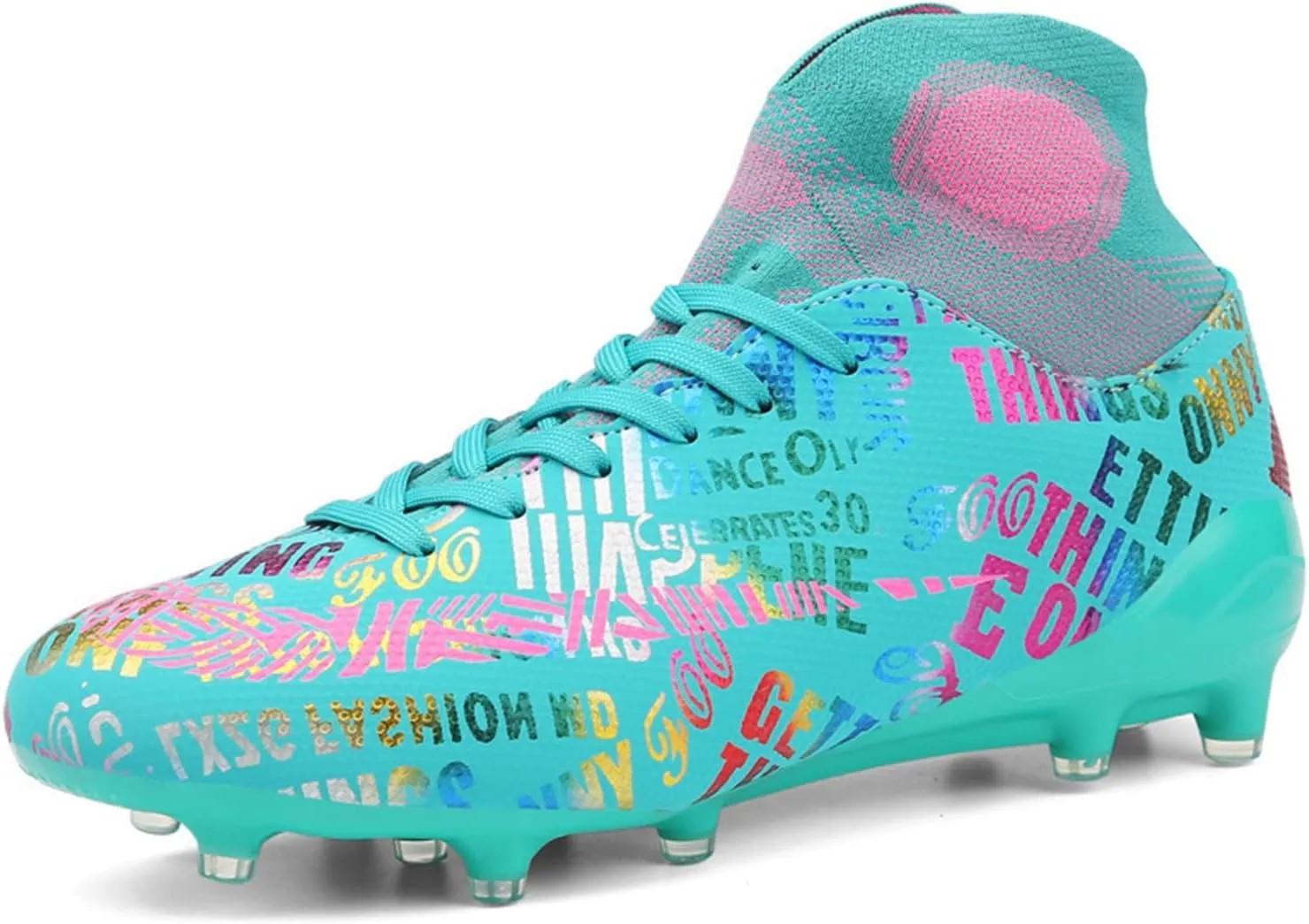 Soccer Cleats Boys,Professional High-Top Fg/Ag Football Cleats Men,Breathable Comfortable Indoor Soccer Shoes Mens,Lightweight Non-Slip,for Training