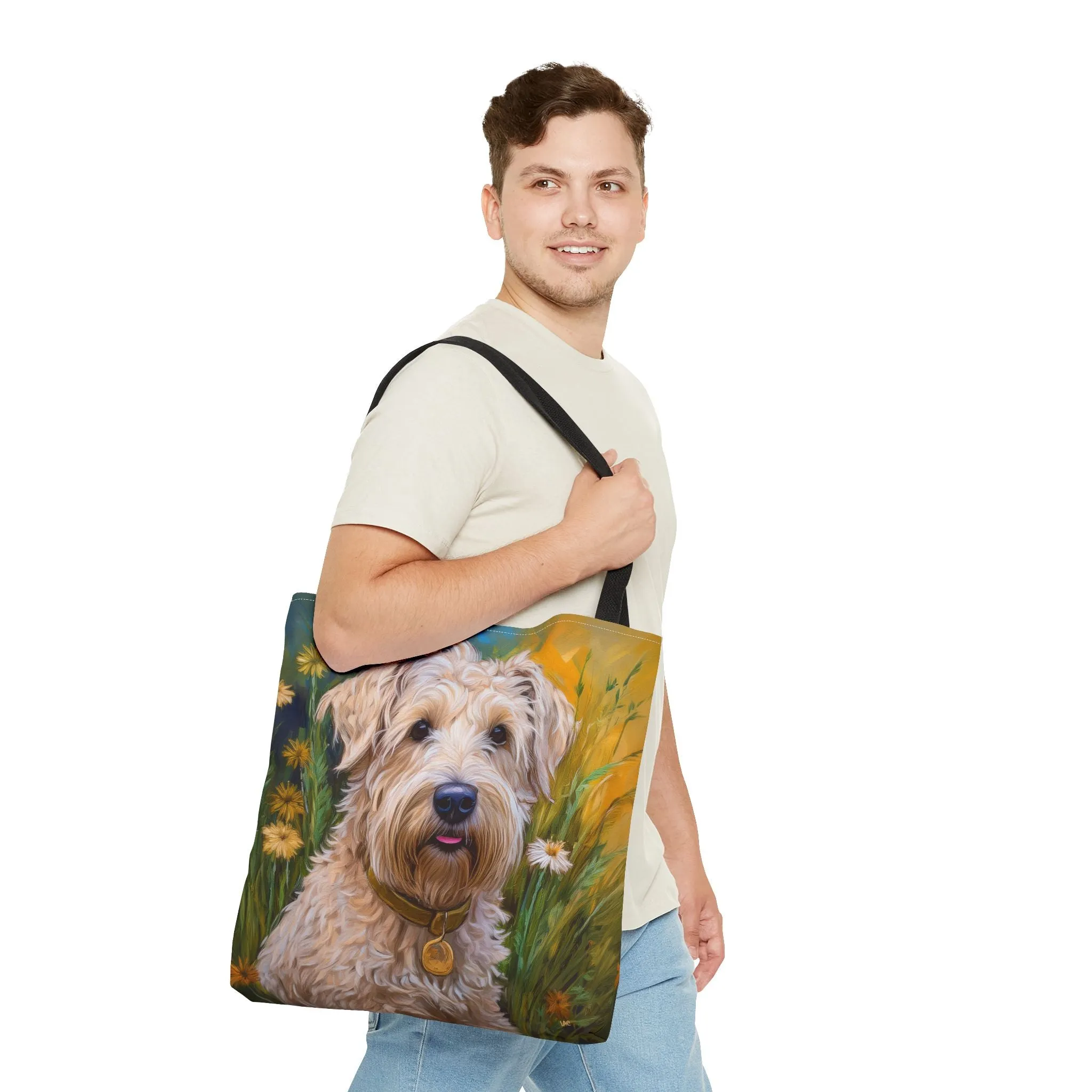 Soft Coated Wheaten Terrier Polyester Tote Bag (AOP)