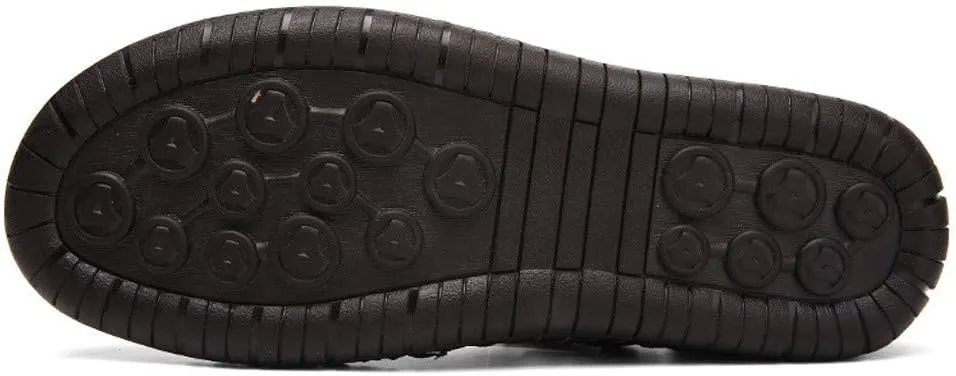 Sports Sandal for Men Casual Close Toe Leather Sandals Hollow Athletic Beach Slip on Slippers Flat Shoes Footwear