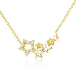 Star Gold Necklaces for Women Trendy Dainty Gold Pendant Necklace CZ Diamond Necklace 14K Gold Plated Necklaces Adjustable Women Chain Necklaces for Women