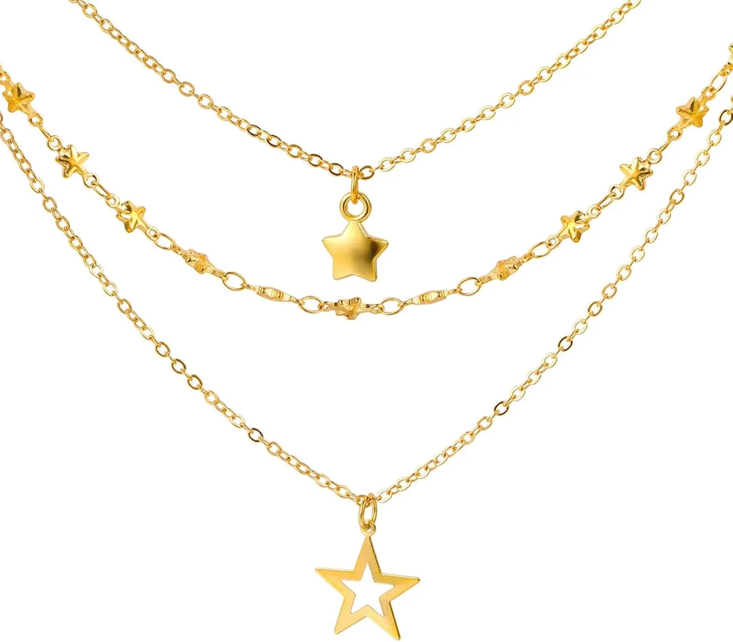 Star Necklace Stackable Necklaces for Women Dainty Gold Star CNecklace Layered Gold Necklaces Trendy Star Jewelry Gifts for Women Friends