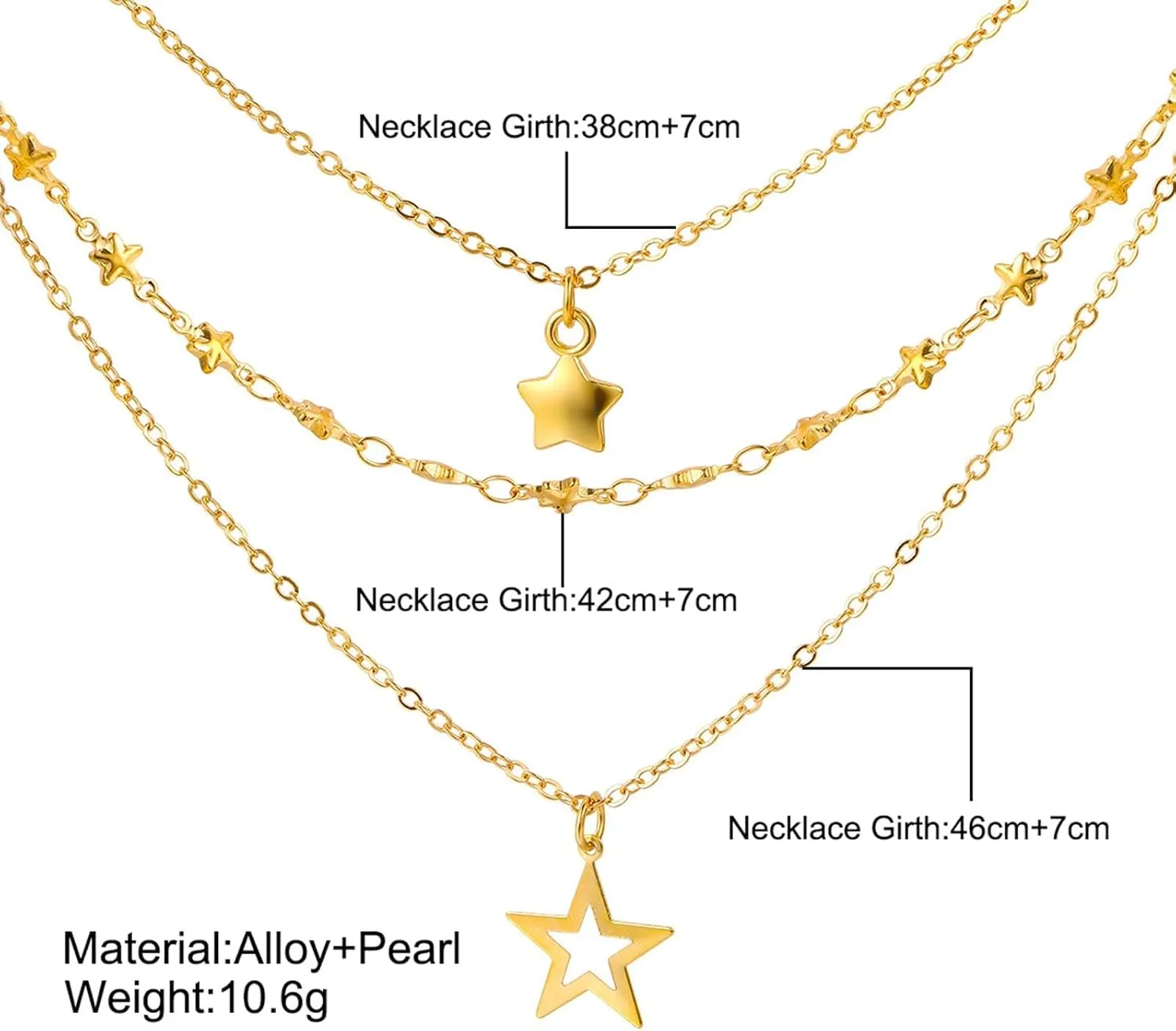 Star Necklace Stackable Necklaces for Women Dainty Gold Star CNecklace Layered Gold Necklaces Trendy Star Jewelry Gifts for Women Friends