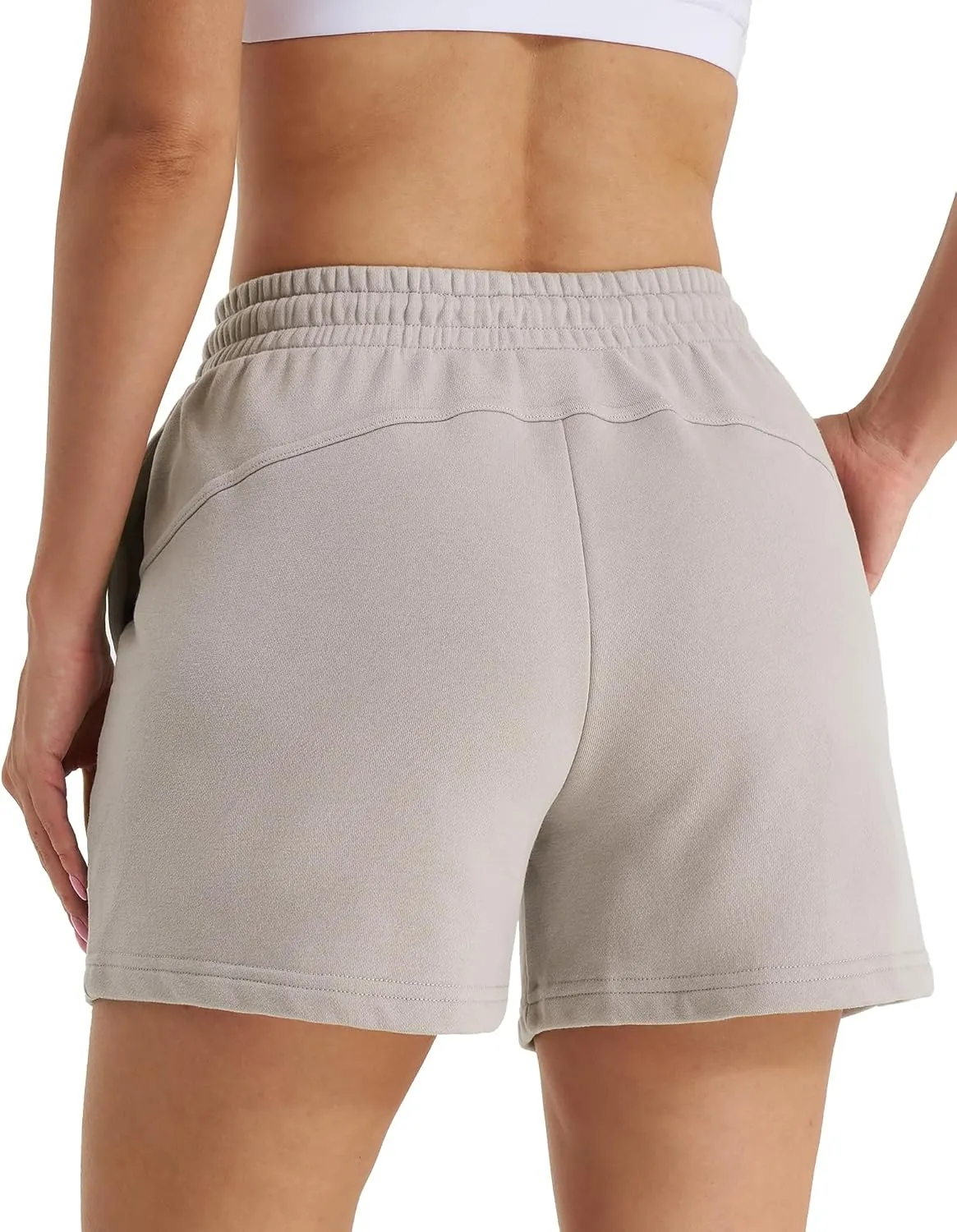 Stelle Women's Drawstring Sweat Shorts Comfy Elastic Shorts Workout Lounge Shorts with Pockets