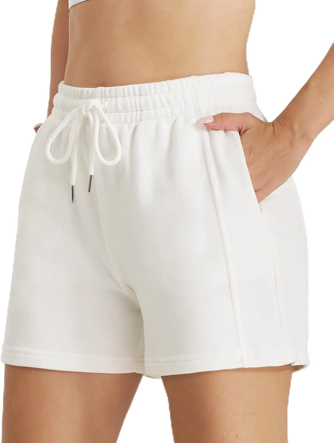 Stelle Women's Drawstring Sweat Shorts Comfy Elastic Shorts Workout Lounge Shorts with Pockets