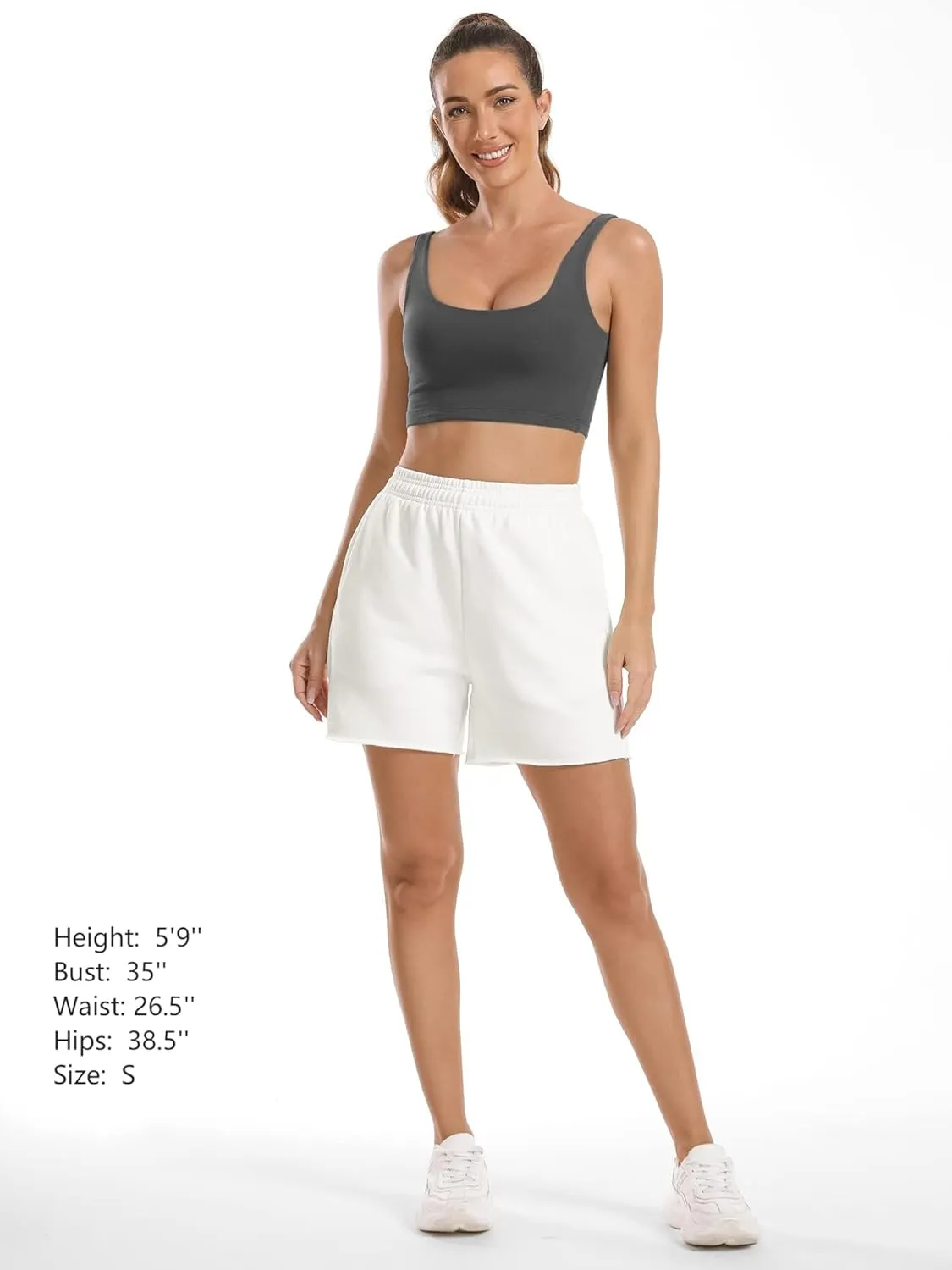 Stelle Women's Drawstring Sweat Shorts Comfy Elastic Shorts Workout Lounge Shorts with Pockets