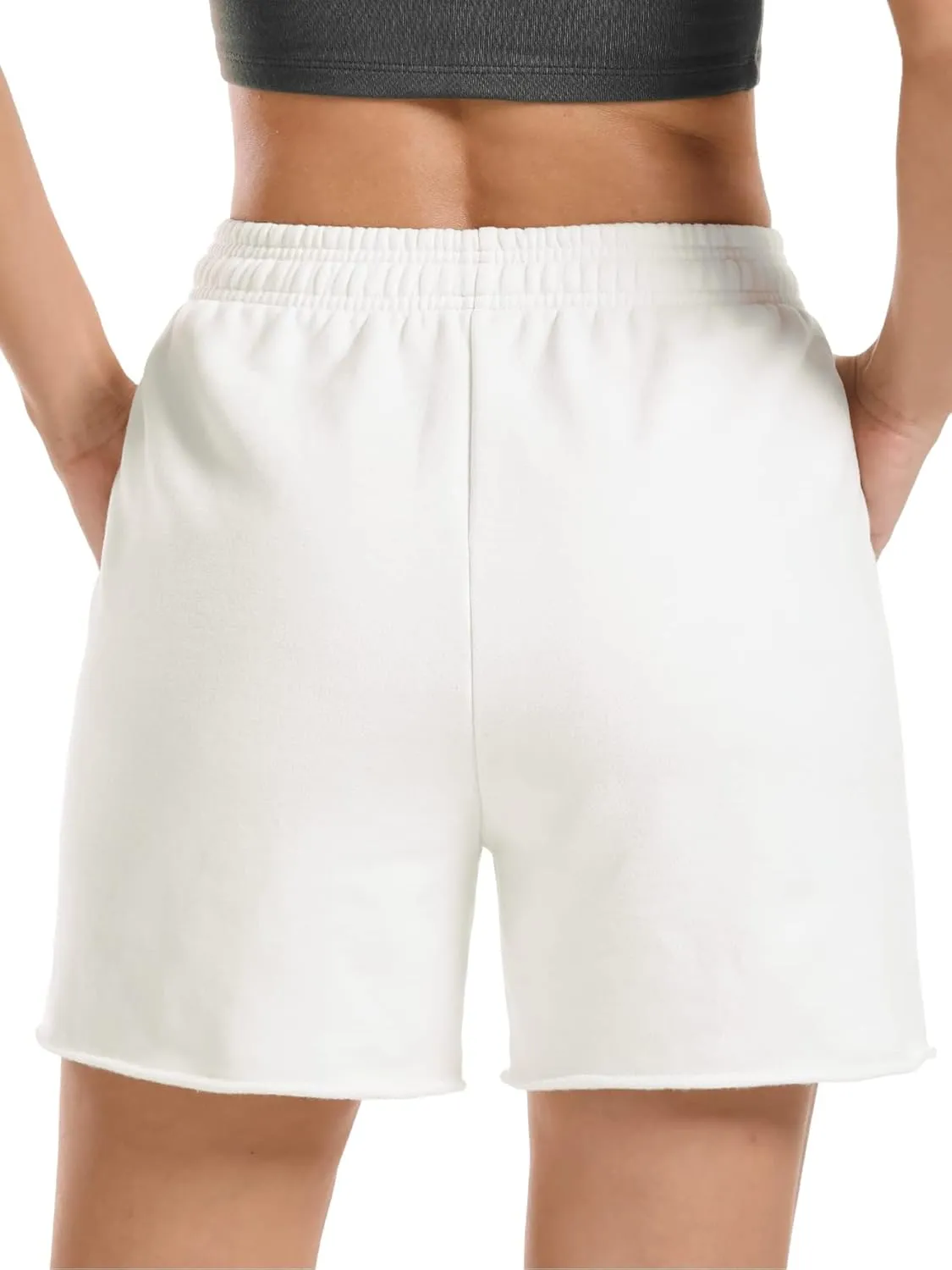 Stelle Women's Drawstring Sweat Shorts Comfy Elastic Shorts Workout Lounge Shorts with Pockets