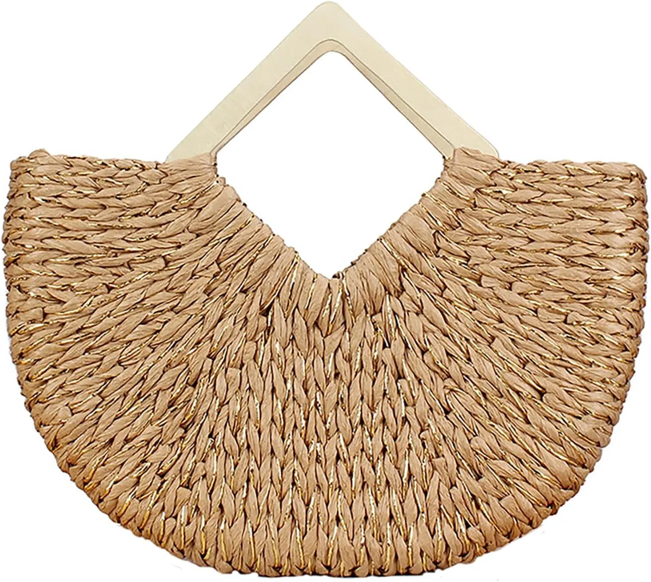 Straw Woven Bag | Tote Bag for Summer Woven Tote Bag Crochet Handbag Handmade Bag Wooden Handle