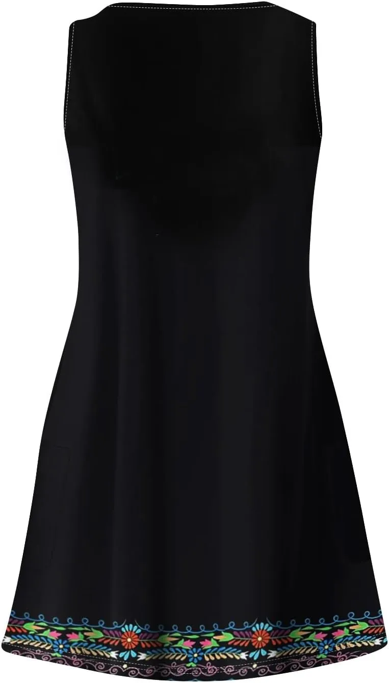Summer Dresses for Women 2025 Casual Plus Size V Neck Sundresses for Women Beach Sleeveless Tank Dress Short