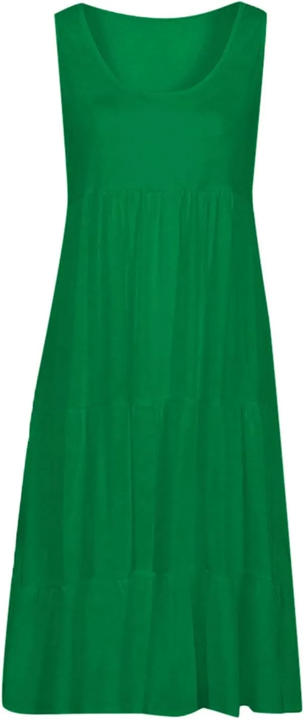 Summer Dresses for Women 2025 Casual Sleeveless Dress Plus Size Beach Sun Dresses Flowy Midi Dresses