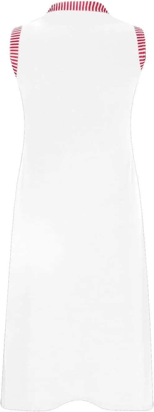 Summer Dresses for Women Casual Crewneck Sleeveless Tank Dress Beach Loose Fit Coverup Mini Sundress Vacation