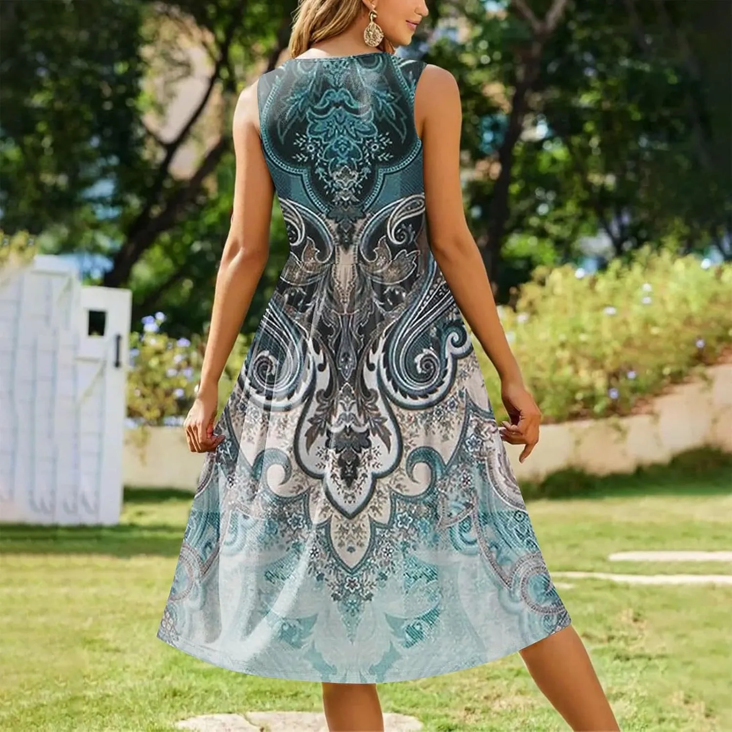 Summer Dresses for Women Casual Sleeveless Tshirt Beach Flowy Tank Sundresses 2025 Fashion Holiday Dresses
