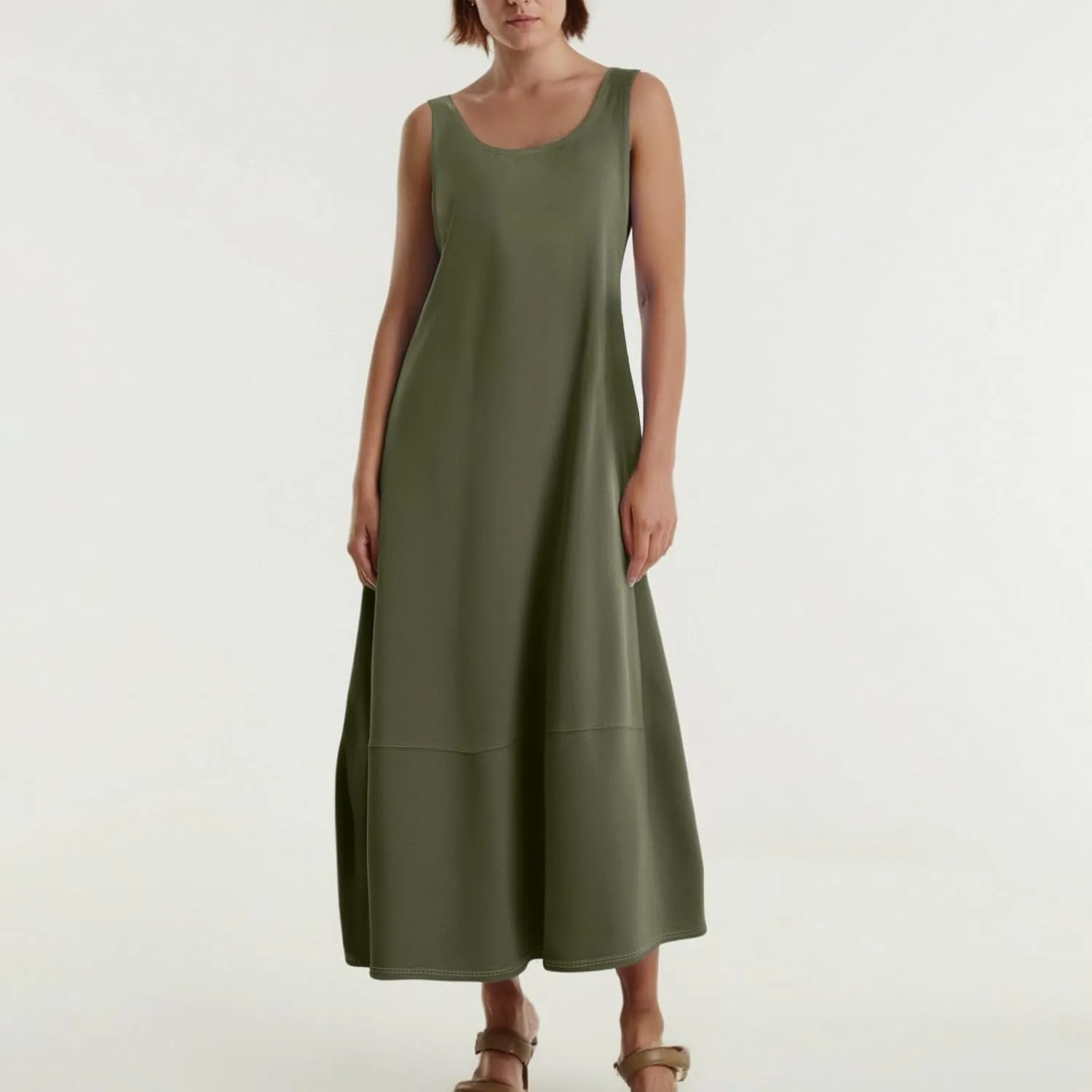 Sundresses for Women 2025 Casual Summer Beach Maxi Dress Scoop Neck Sleeveless Flowy Tank Dress Vacation Outfits