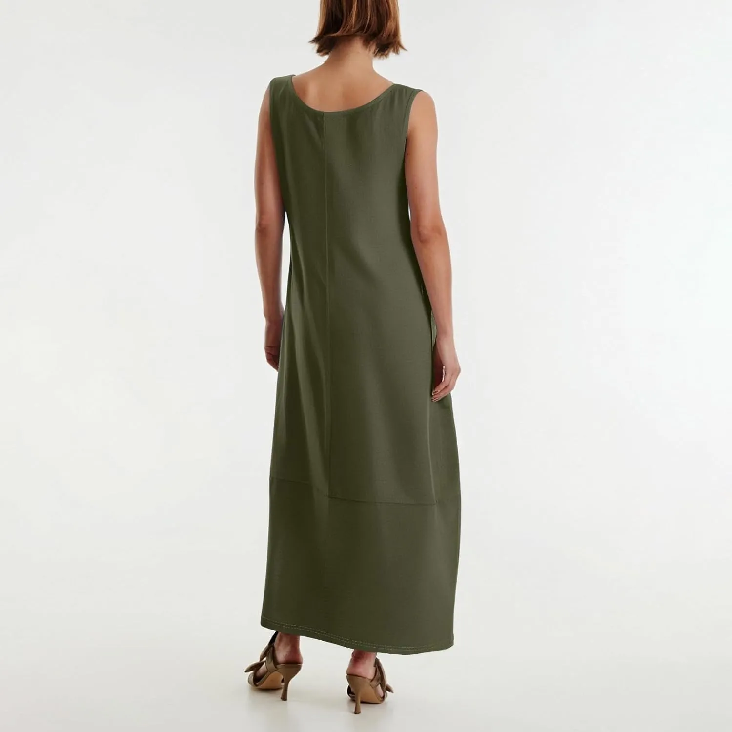 Sundresses for Women 2025 Casual Summer Beach Maxi Dress Scoop Neck Sleeveless Flowy Tank Dress Vacation Outfits