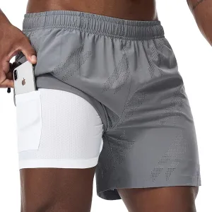 Surenow Mens Running Shorts Quick Dry Athletic Shorts Workout Gym Shorts Outdoor Sports Shorts for Men with Liner Training