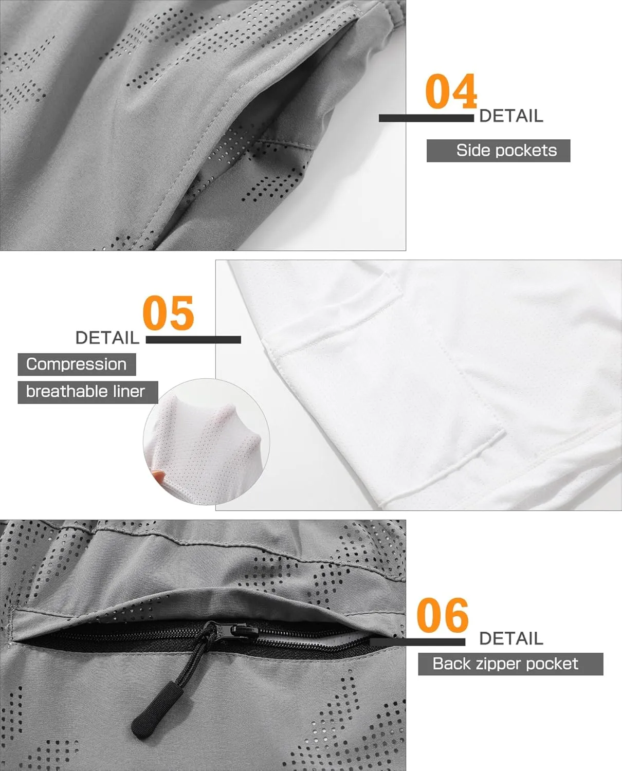 Surenow Mens Running Shorts Quick Dry Athletic Shorts Workout Gym Shorts Outdoor Sports Shorts for Men with Liner Training