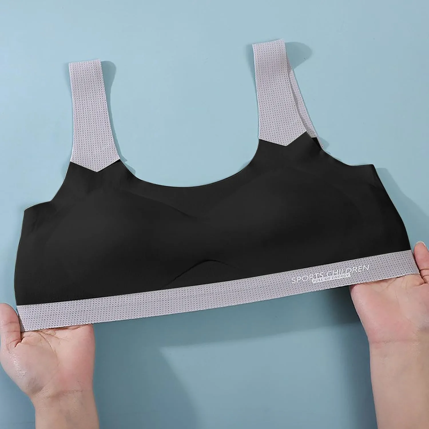 Teen Girl Bras Solid Colour Soft Ice Silk Wireless Bras with Support and Lift Seamless Comfort Soft Bras for Teen