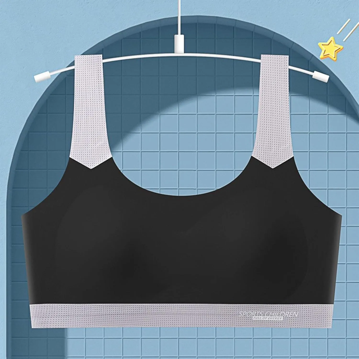 Teen Girl Bras Solid Colour Soft Ice Silk Wireless Bras with Support and Lift Seamless Comfort Soft Bras for Teen