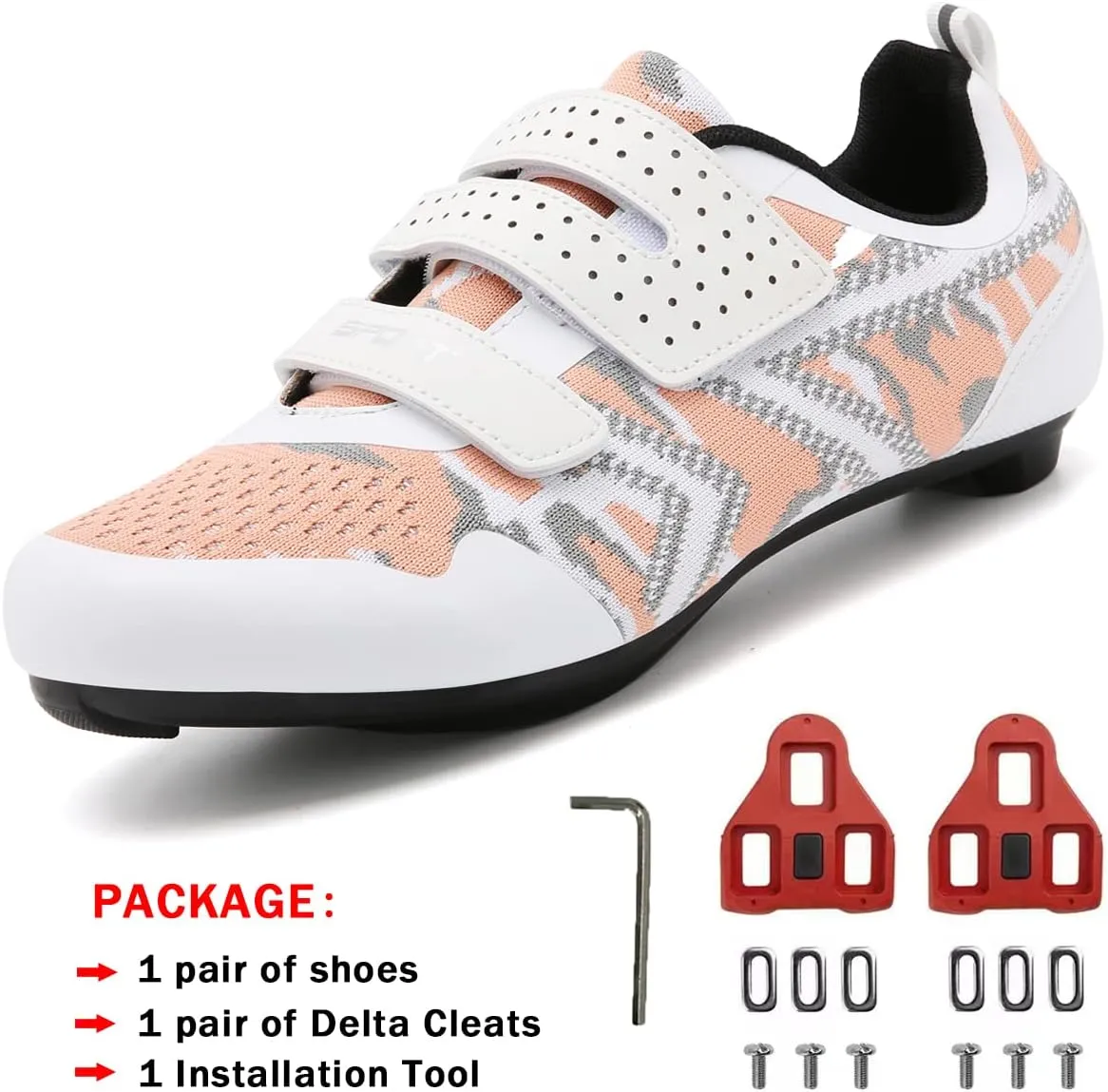 Unisex Cycling Shoes Compatible with Peloton Indoor Riding Road Bicycle with Delta Cleats Outdoor Pedal Bike Shoes