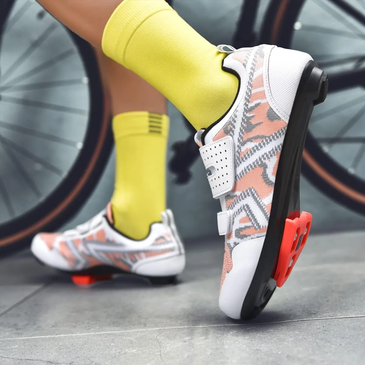 Unisex Cycling Shoes Compatible with Peloton Indoor Riding Road Bicycle with Delta Cleats Outdoor Pedal Bike Shoes