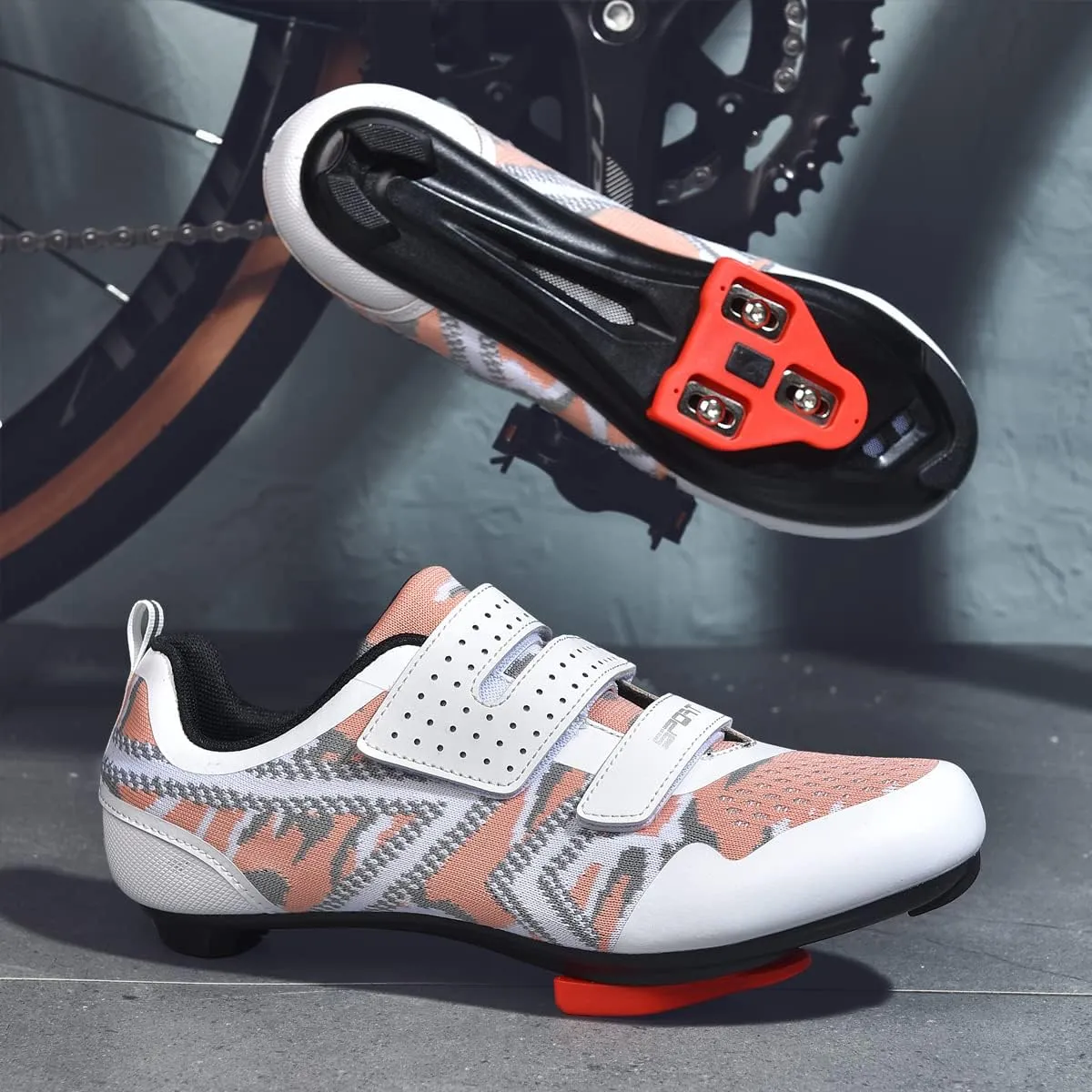 Unisex Cycling Shoes Compatible with Peloton Indoor Riding Road Bicycle with Delta Cleats Outdoor Pedal Bike Shoes