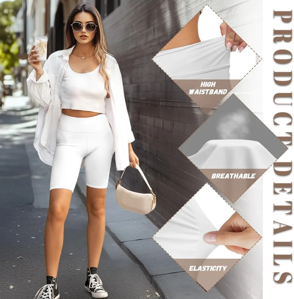 Uourmeti Biker Shorts Women Tummy Control Cycling Shorts Padded Spandex Shorts Plus Size