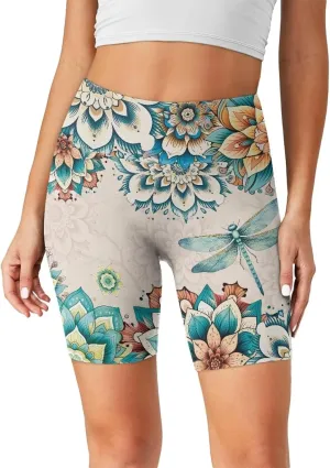 Uourmeti Biker Shorts Women Tummy Control Cycling Shorts Padded Spandex Shorts Plus Size