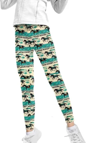 Uourmeti Toddler Girls Leggings 4-13 Year Old Athletic Dance Leggings Pants Active Outfits