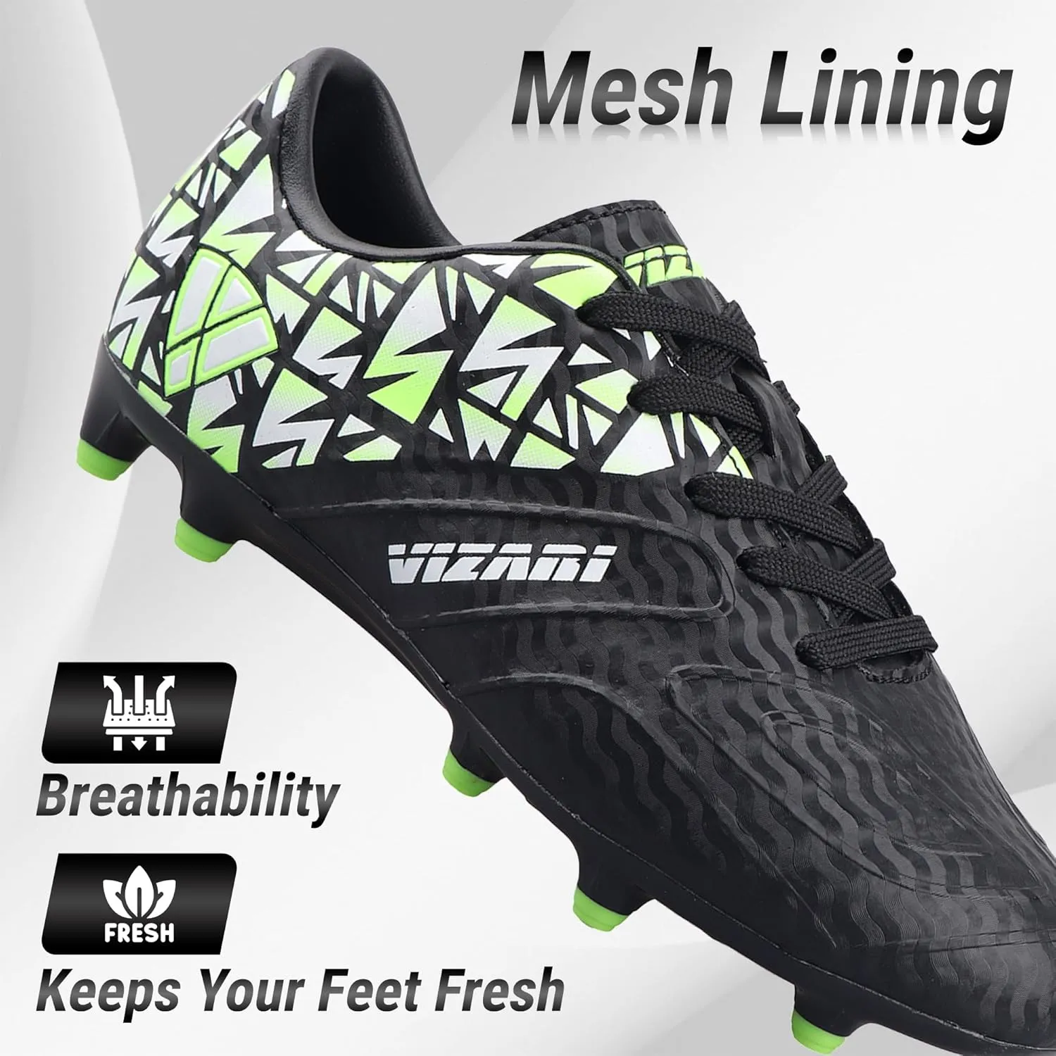Vizari Pismo Junior Firm Ground Youth Soccer Cleats for Boys & Girls | Perfect Synthetic Boys Football Cleats with TPU Outsole | Water Resistant & Durable Sports Shoes