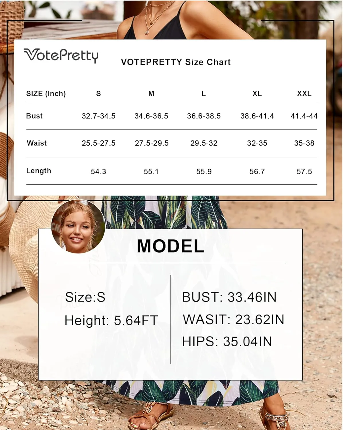 VOTEPRETTY Womens V Neck Wrap Spaghetti Strap Summer Casual Beach Floral Pockets Maxi Dress