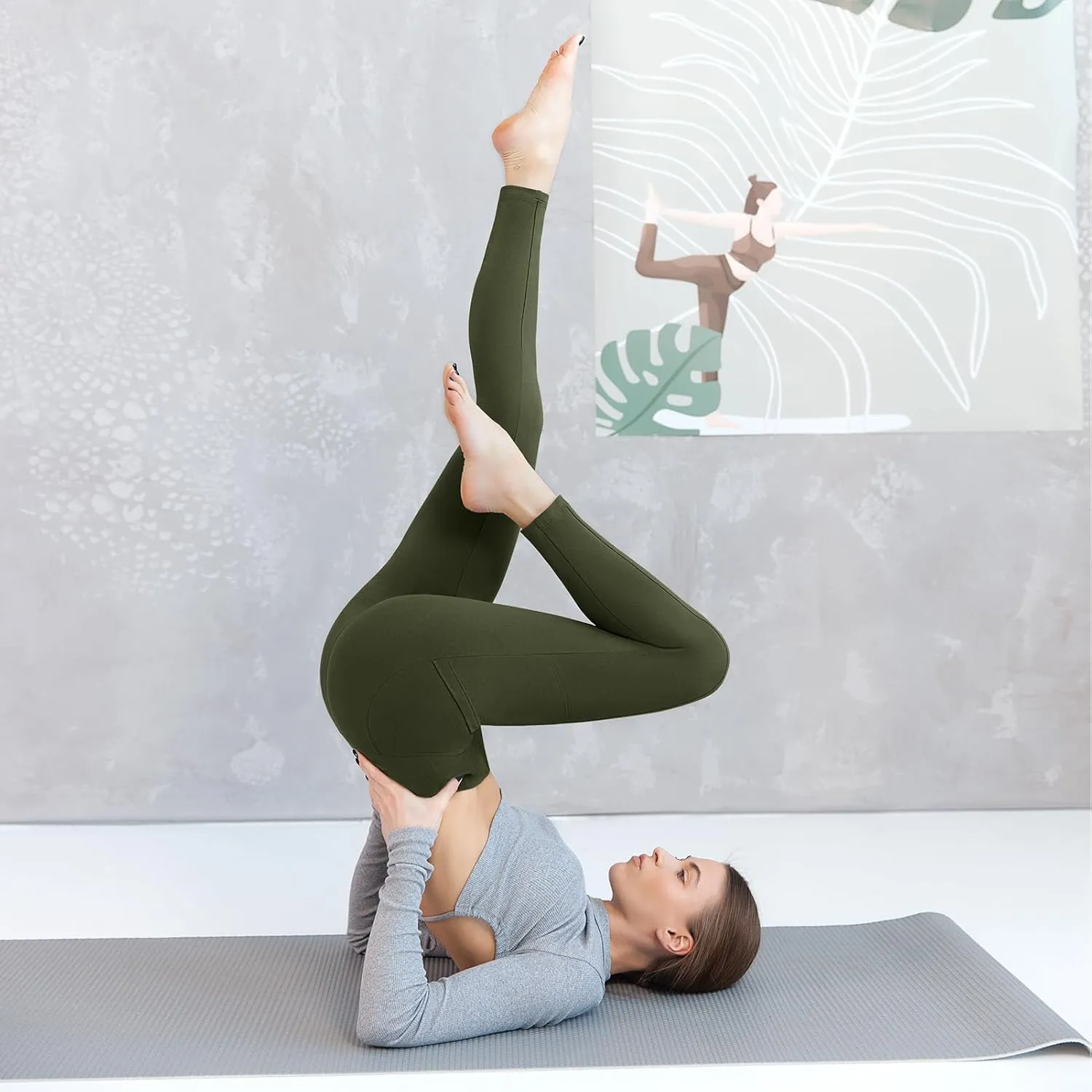 Walifrey Leggings with Pockets for Women, High Waisted Buttery Soft Womens Leggings for Gym Yoga Workout