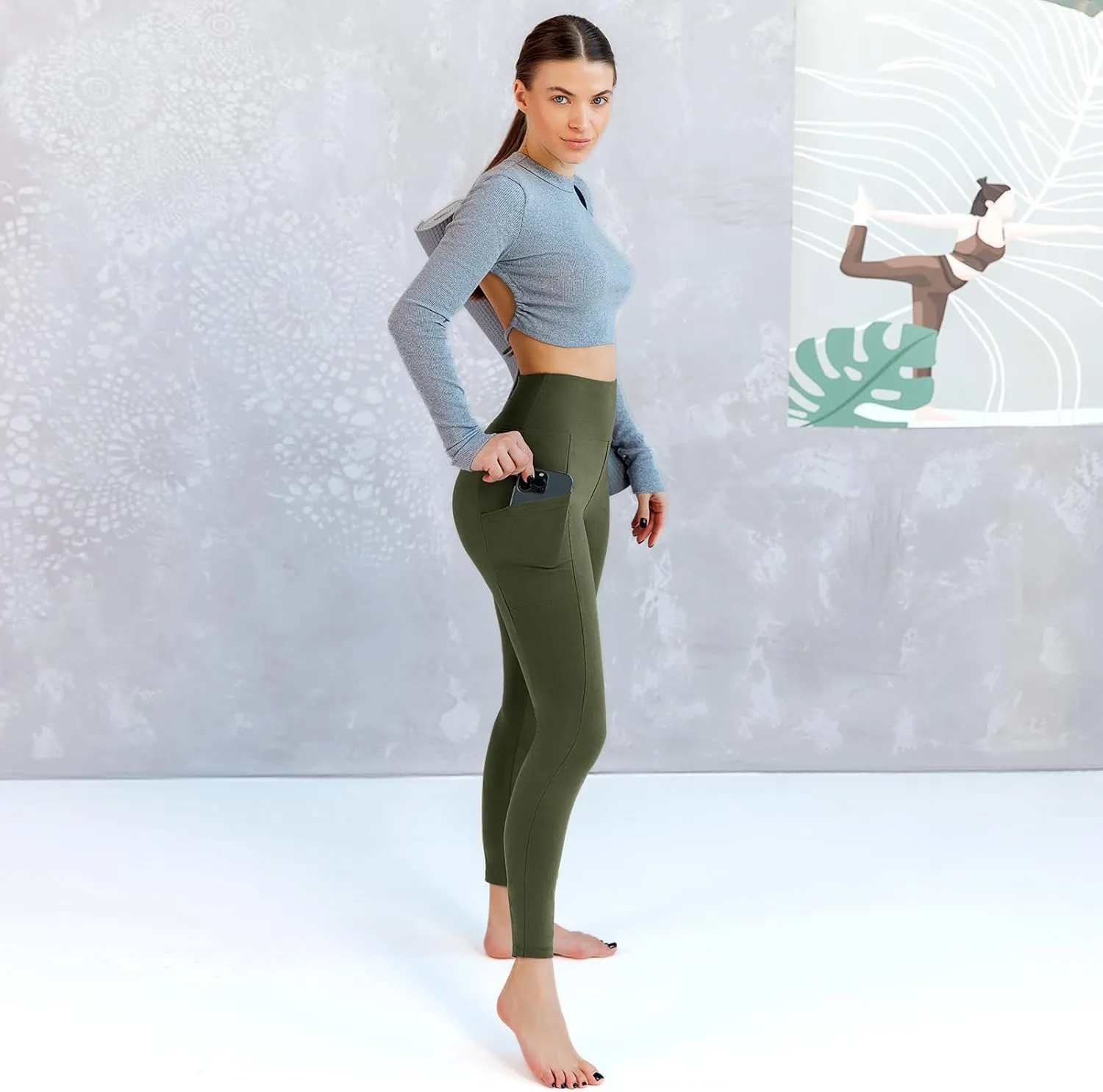 Walifrey Leggings with Pockets for Women, High Waisted Buttery Soft Womens Leggings for Gym Yoga Workout