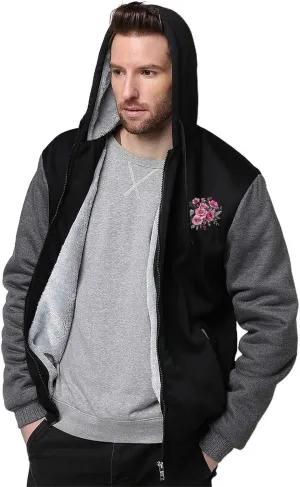 Watercolor Wild Flower Bouquet Men's Thick Hoodies Heavyweight Sweatshirt Fleece Warm Jackets