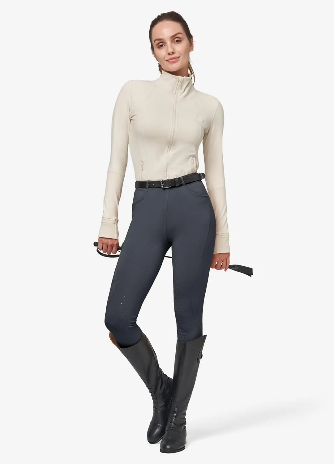 Willit Women's Fleece Riding Breeches Winter Horse Riding Pants Tights Equestrian Thermal Schooling Tights