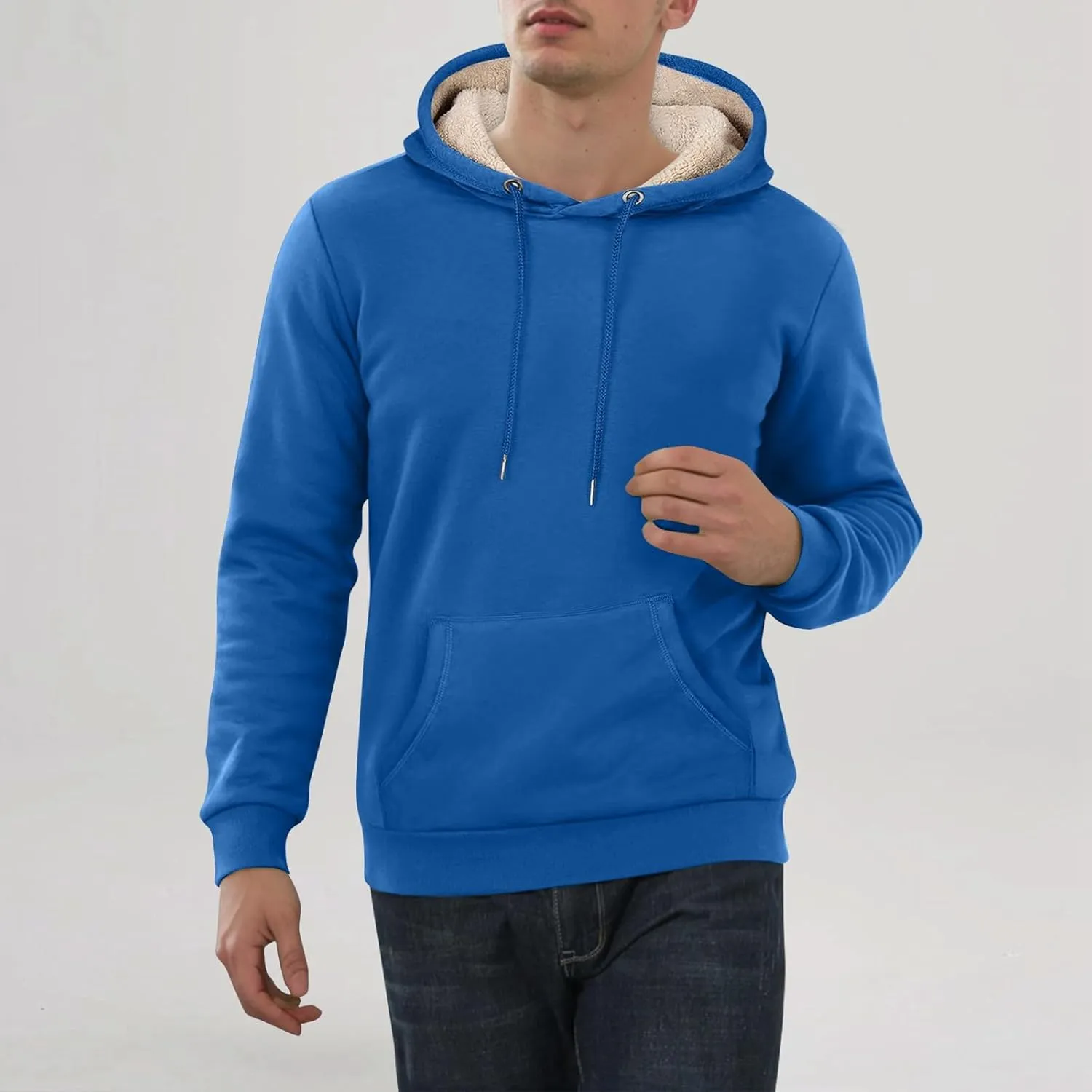 Winter Hoodies For Men Fleece Pullover Men Mens Fleece Lined Sweatshirts Fleece Hoodie Men'S Fleece Crewneck Hoodie