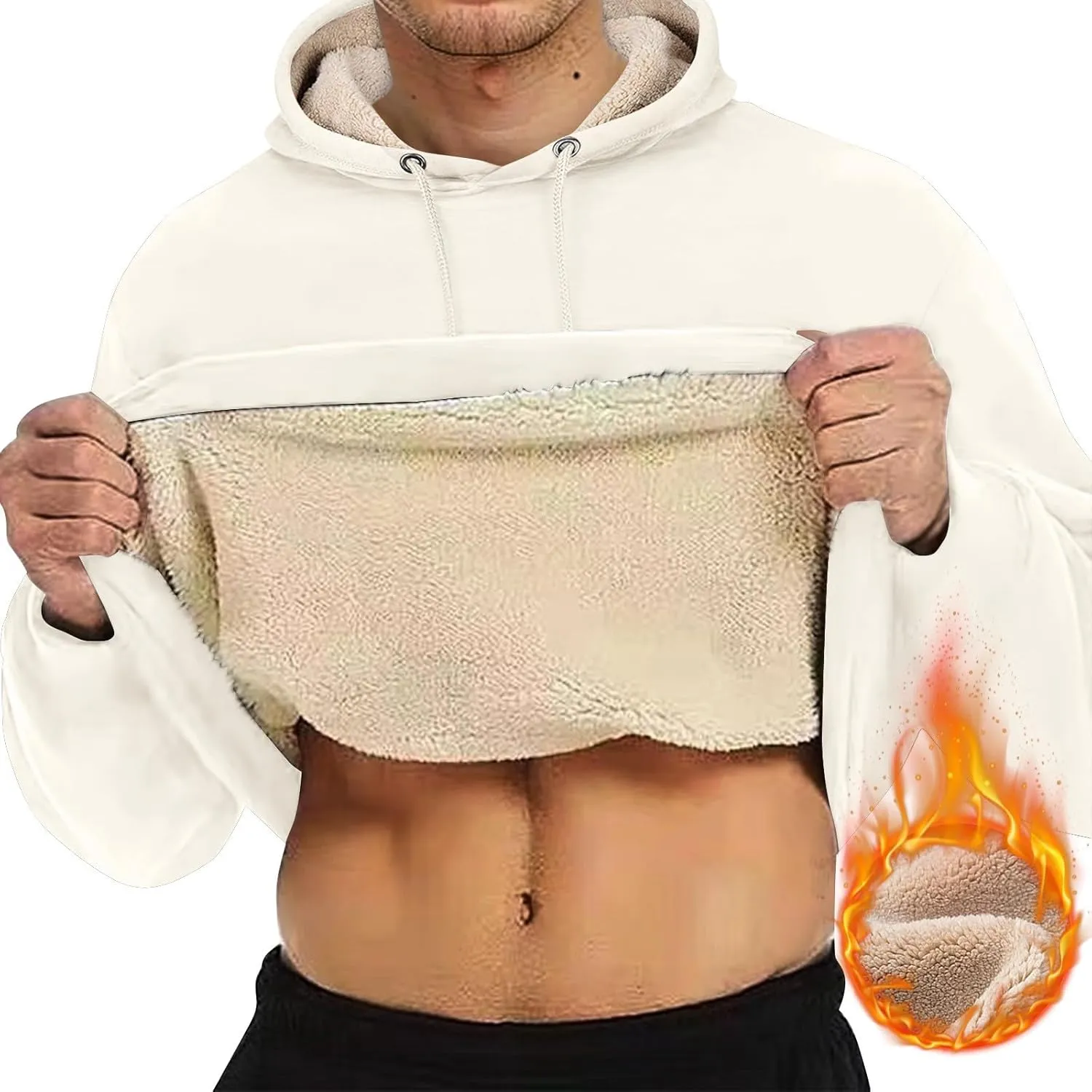Winter Hoodies For Men Fleece Pullover Men Mens Fleece Lined Sweatshirts Fleece Hoodie Men'S Fleece Crewneck Hoodie