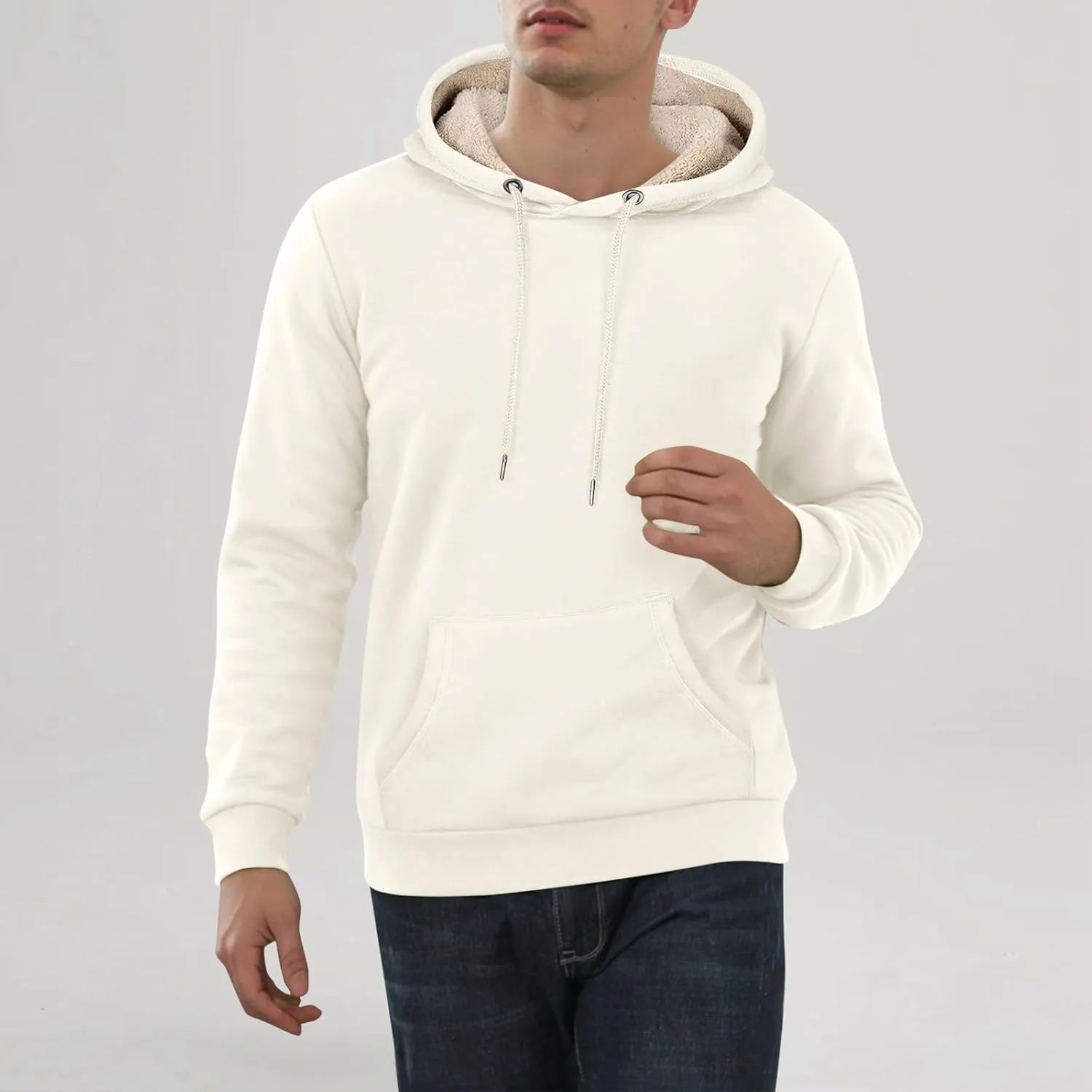 Winter Hoodies For Men Fleece Pullover Men Mens Fleece Lined Sweatshirts Fleece Hoodie Men'S Fleece Crewneck Hoodie