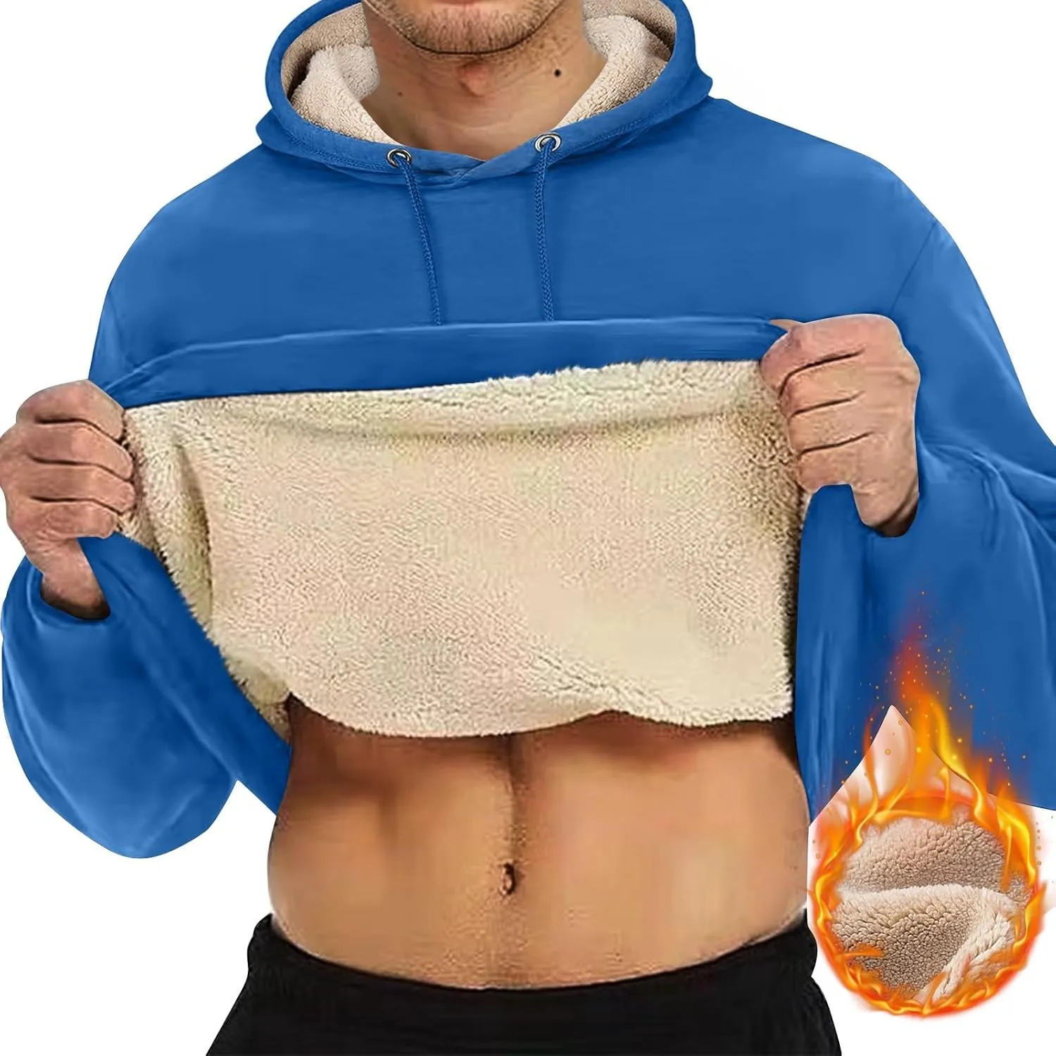 Winter Hoodies For Men Fleece Pullover Men Mens Fleece Lined Sweatshirts Fleece Hoodie Men'S Fleece Crewneck Hoodie