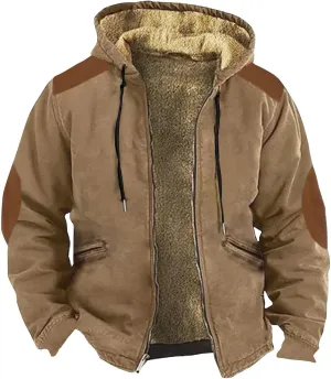 Winter Jackets For Men Sherpa With Hood Casual Winter Coats Fleece Zipper Hoodie Big And Tall 2024 Fall Outfits Pocket