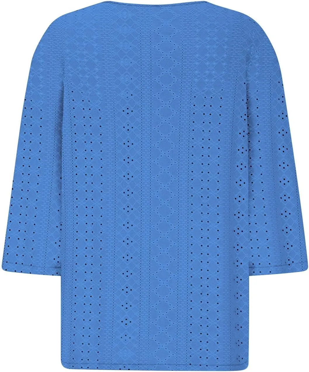 Women' 3/4 Sleeve Tops Notch V Neck Casual Shirts Lightweight Breathable Trendy Summer Beach Tunic Shirt Travel Tees