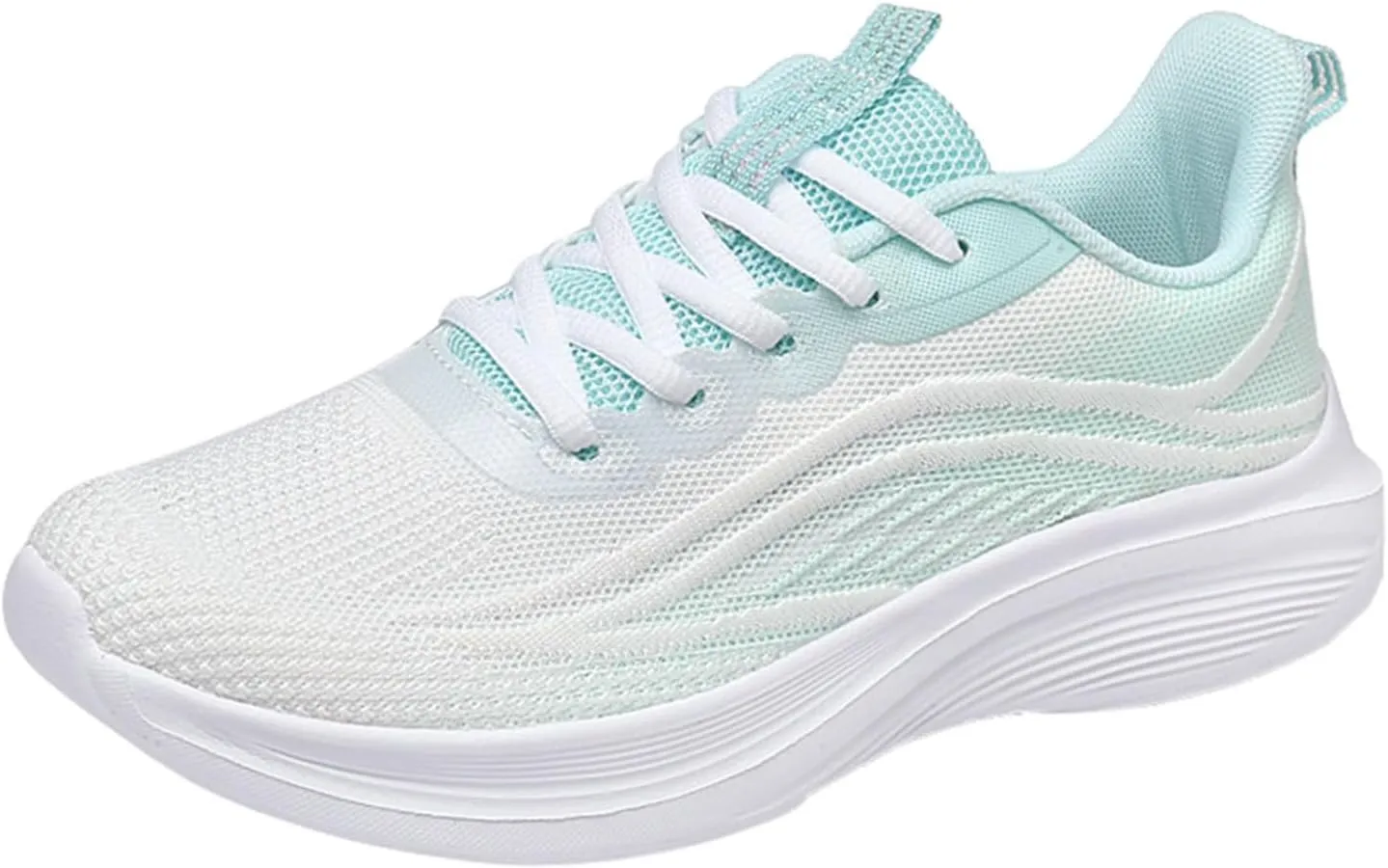 Women Casual Sneaker Lace Up Lightweight Breathable Athletic Shoes Fashion Mesh Running Sneakers Wide Width Walking Shoes