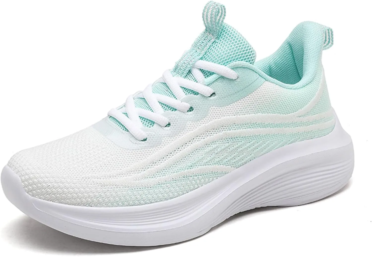 Women Casual Sneaker Lace Up Lightweight Breathable Athletic Shoes Fashion Mesh Running Sneakers Wide Width Walking Shoes