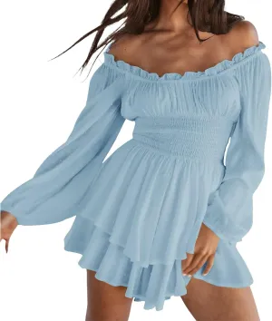 Women Floral Summer Dress Casual Beach Dress Puff Sleeve T Shirt Dress Split Long Dress Travel 2025 Vacation Dress