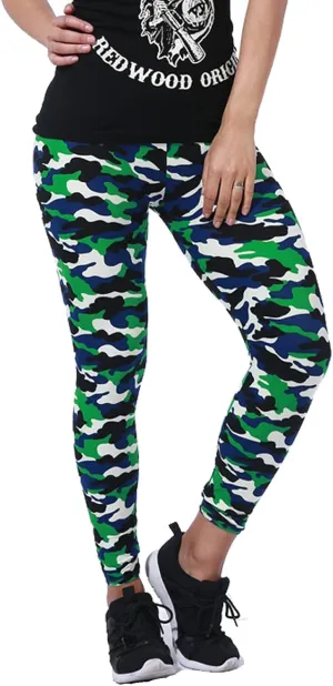 Women Stretch Leggings Camouflage Leggings Yoga High Waist Striped Trousers Leopard Patterned Compression Pants