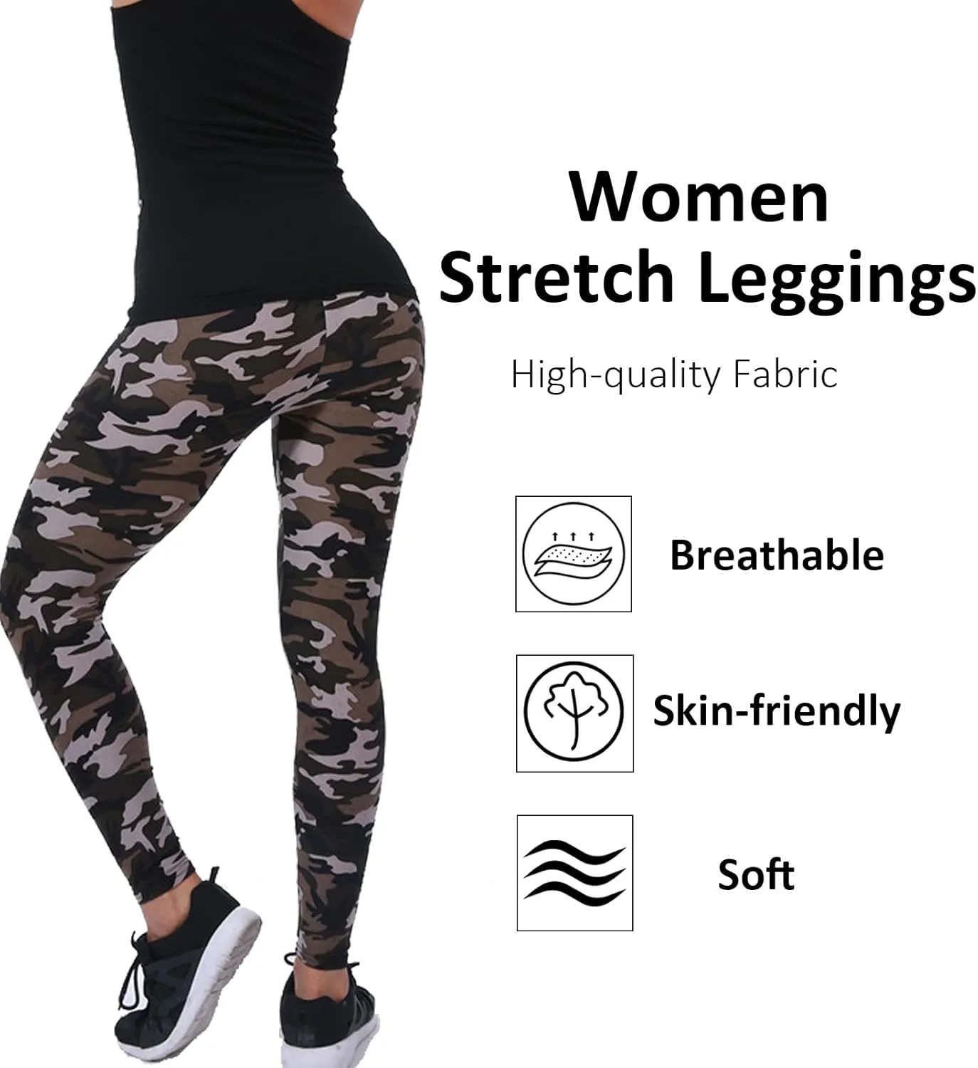 Women Stretch Leggings Camouflage Leggings Yoga High Waist Striped Trousers Leopard Patterned Compression Pants