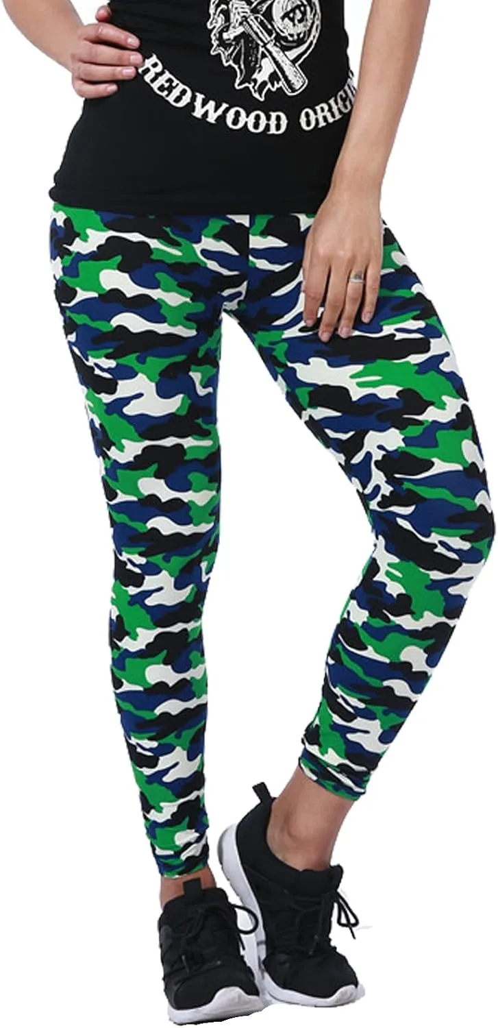 Women Stretch Leggings Camouflage Leggings Yoga High Waist Striped Trousers Leopard Patterned Compression Pants