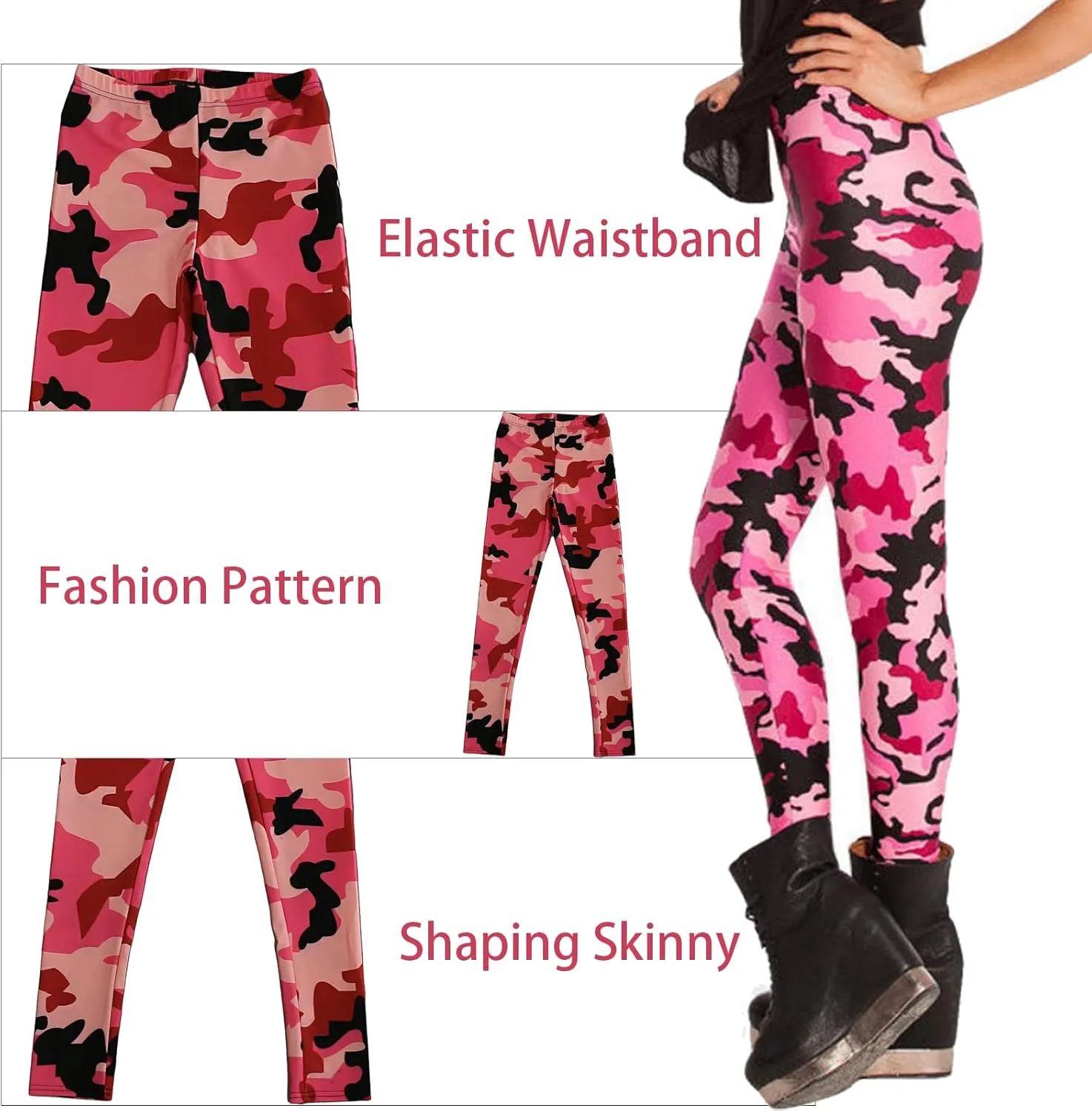 Women Stretch Leggings Camouflage Leggings Yoga High Waist Striped Trousers Leopard Patterned Compression Pants